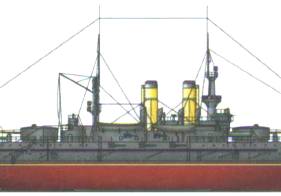 Корабль Россия - Sissoi Veliky [Battleship] (1905) - чертежи, габариты, рисунки